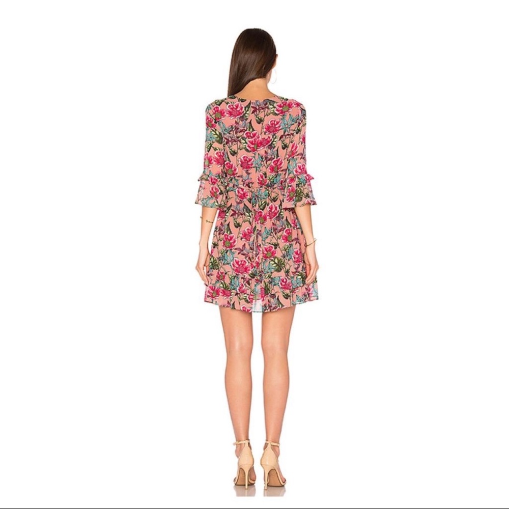 For Love & Lemons Churro Mini Dress Pink Floral - Picture 4 of 8